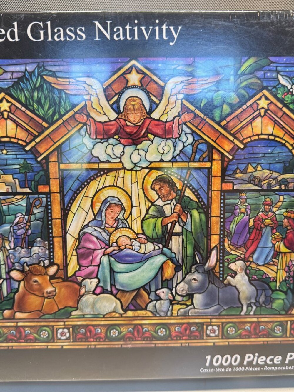New Sealed Stained Glass Nativity 1000 Piece Puzzle